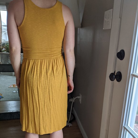 Modcloth Mustard Yellow Jersey Dress - Picture 2 of 2